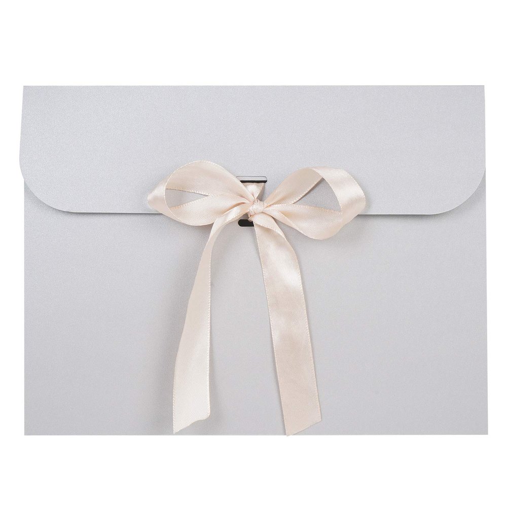 10Pcs Envelope Presents Bags Paper Party Favor Bag with Bow Ribbon Silk Scarves Presents Package Box Gloves Hat Scarf Envelope Wrap Bags Greeting Cards Holders for Christmas Birthday Wedding Decor