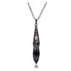 Jovivi Natural Black Obsidian Healing Crystal Necklace Bronze Flower Wrapped Facted Gemstone Pointed Pendant Pendulum for Reiki Divination Wicca Balancing view 1