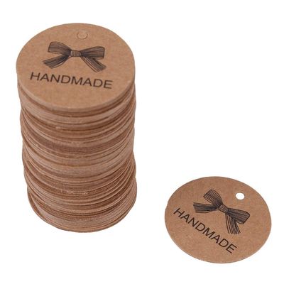 100Pcs Handmade Love Gift Tags Round Painted Handmade Gift Tags Kraft Gift Tags for Wedding Christmas Hanging Decor(BUTTERFLY)