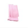 100 Qty 6" x 9" Decorative Flat Paper Gift Bags - Pink Chevron Pattern on White Kraft Bags - for Sales/Treats/Parties Cookies/Gifts - N'icePackaging view 1