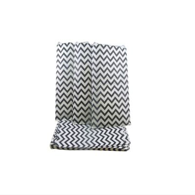 100 Qty 6" x 9" Decorative Flat Paper Gift Bags - Black Chevron Pattern on White Kraft Bags - for Sales/Treats/Parties Cookies/Gifts - N'icePackaging