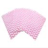100 Qty 8.5" x 11" Decorative Flat Paper Gift Bags - Pink Chevron Pattern on White Kraft Bags - for Sales/Treats/Parties Cookies/Gifts - N'icePackaging view 1