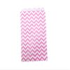 100 Qty 4" x 6" Decorative Flat Paper Gift Bags - Pink Chevron Pattern on White Kraft Bags - for Sales/Treats/Parties Cookies/Gifts - N'icePackaging view 1