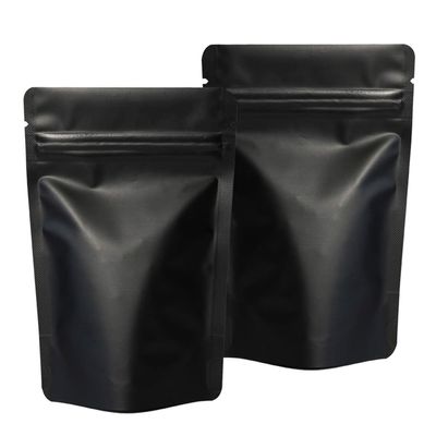 100 Pack Smell Proof Mylar Bags - 4.7 x 7.9 Inches Resealable Stand Up Ziplock Bags Food Storage Foil Pouch Matte Black