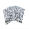 100 Qty 8.5 inches x 11 inches Decorative Flat Paper Gift Bags - Black Chevron Pattern on White Kraft Bags - for Sales/Treats/Parties Cookies/Gifts - N'icePackaging, NP-EN014-BKx100 view 1