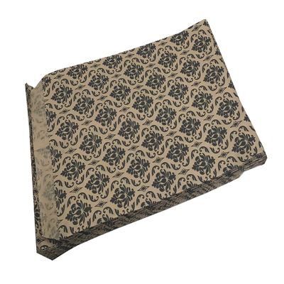 100 Qty 5" x 7" Decorative Flat Paper Gift Bags - Damask Pattern on Brown Kraft Bags - for Sales/Treats/Parties Cookies/Gifts - N'icePackaging