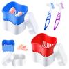 Patelai 2 Denture Cases Denture Bath Cups with 2 Denture Cleaner Brushes Retainer Cleaner Case Dentures Container Travel Retainer Case Braces Pacifier Storage view 1