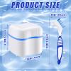 Patelai 2 Denture Cases Denture Bath Cups with 2 Denture Cleaner Brushes Retainer Cleaner Case Dentures Container Travel Retainer Case Braces Pacifier Storage view 2