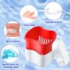 Patelai 2 Denture Cases Denture Bath Cups with 2 Denture Cleaner Brushes Retainer Cleaner Case Dentures Container Travel Retainer Case Braces Pacifier Storage view 4