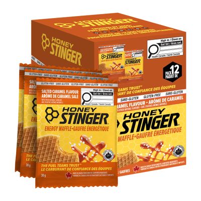 HONEY STINGER Organic Salted Caramel Waffles, 1.06 Ounce (Pack of 12)