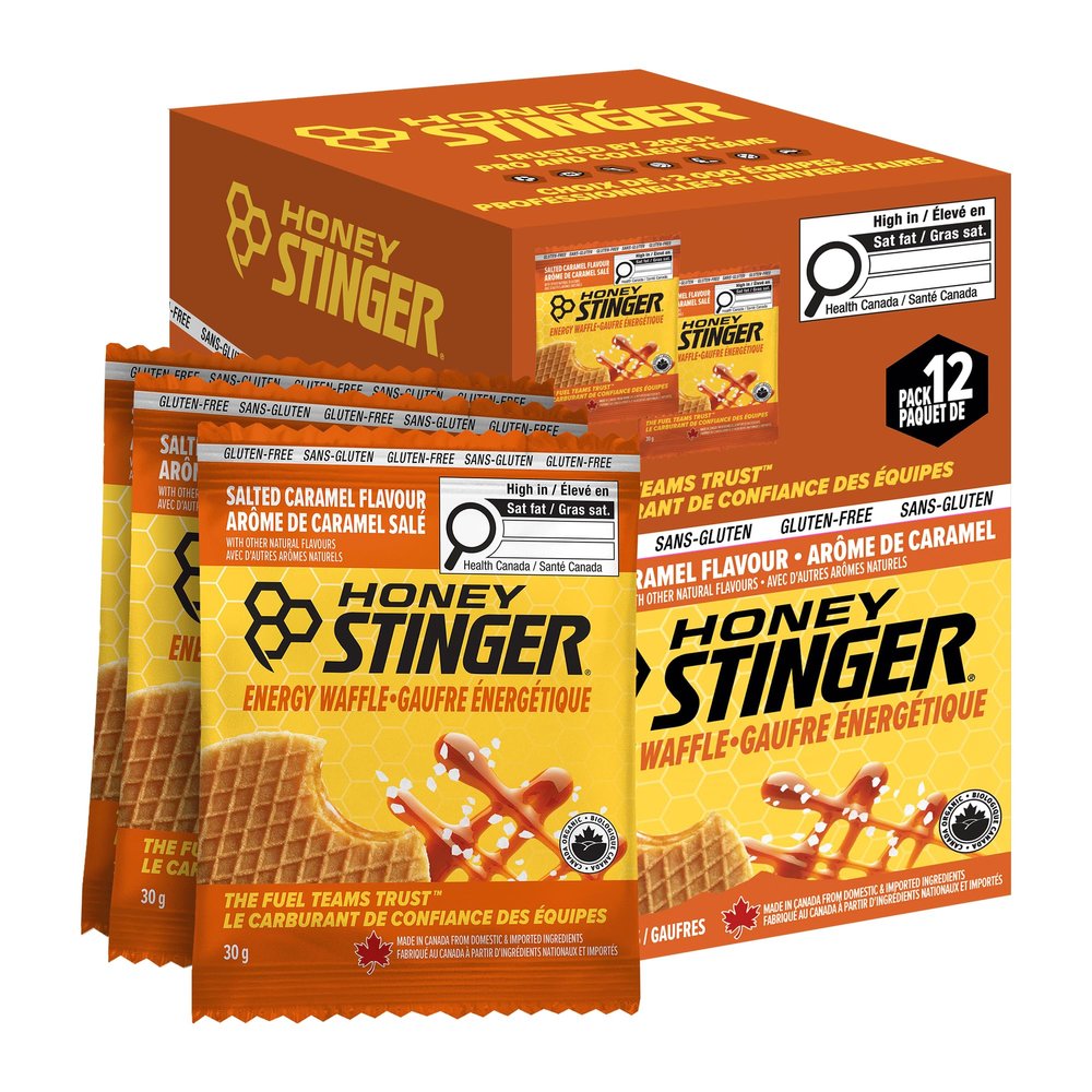 HONEY STINGER Organic Salted Caramel Waffles, 1.06 Ounce (Pack of 12)