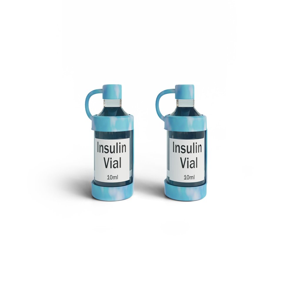 4ALLFAMILY Insulin Vial Protector for Kids, Adults & Pets  Durable Insulin Vial Case for Travel & Daily Use  Fits Most Tall Bottles Like Lantus, Apidra & Admelog (Blue)