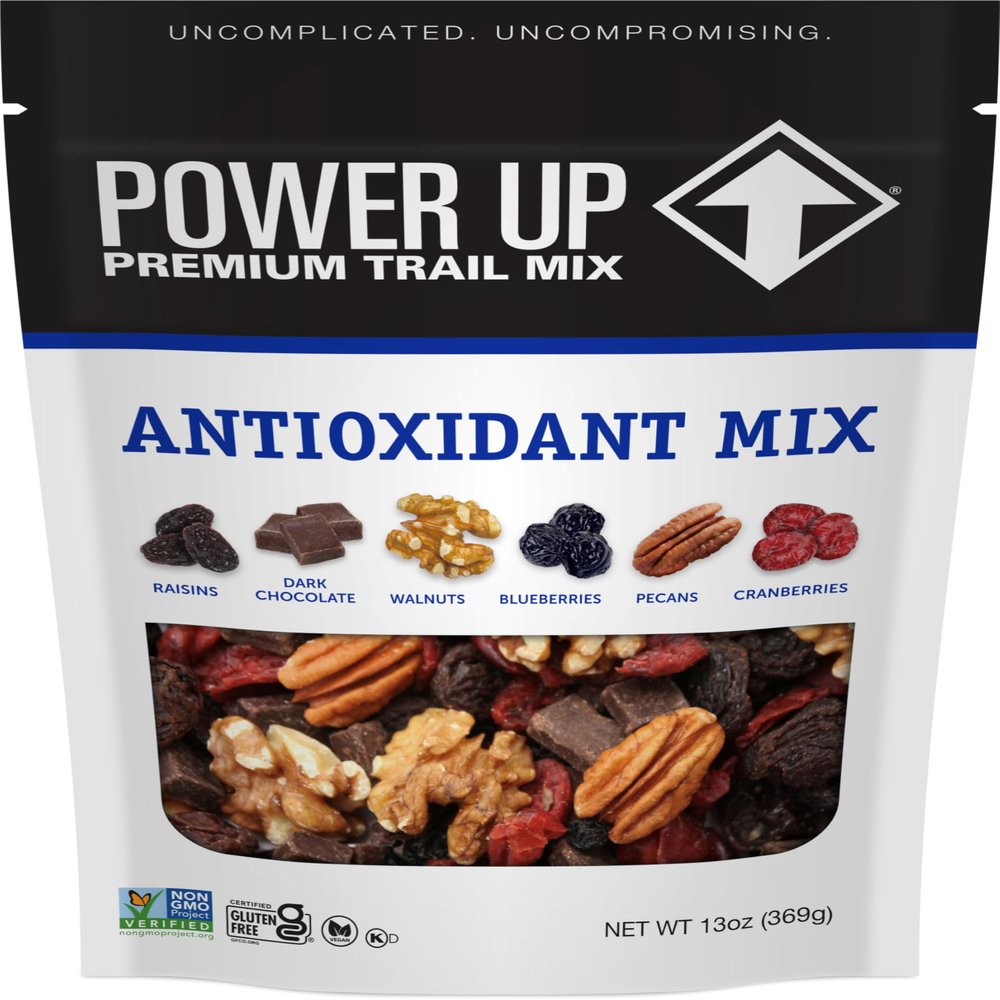 Power Up Trail Mix, Antioxidant Trail Mix, Non-GMO, Vegan, Gluten Free, No Artificial Ingredients, Gourmet Nut, 13 Ounce Bag, Blue, 13 Ounce (Pack of 2)