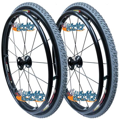 24" (540MM) 16 SPOKE REAR WHEEL WITH PRIMO ALL TERRAIN TIRES AND TUBES (Wheel With BLACK Color Hub)