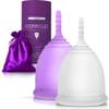 CareCup Menstrual Kit - Reusable Tampon, Pad & Disc Alternative - Soft, Flexible 100% Medical-Grade Silicone Period Cup for Leak-Free Protection - Small-Stem Design, 1 Pack (Count of 2) view 1