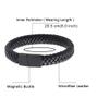 Free Customized Medical First Aid Bracelets for Women Men Leather Hodgkin Lymphoma Alert ID Wristband for Emergency,Black view 2