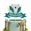 Glitter Koala Happy Birthday Cake Topper,Wild Animal Theme for Baby Shower Birthday Party Decorations Supplies view 1