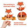 Glitter Fox Happy Birthday Cake Topper Animal Theme for Baby Shower or kids Birthday Party Decor Supplies view 3