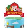 Glitter Farm Animal Happy Birthday Cake Topper,Barn Farm Themed Cake Decor,Barnyard Farmhouse Farm Animals Baby Shower Birthday Party Decorations view 1