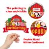 Glitter Farm Animal Happy Birthday Cake Topper,Barn Farm Themed Cake Decor,Barnyard Farmhouse Farm Animals Baby Shower Birthday Party Decorations view 3