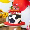 Glitter Farm Animal Happy Birthday Cake Topper,Barn Farm Themed Cake Decor,Barnyard Farmhouse Farm Animals Baby Shower Birthday Party Decorations view 4