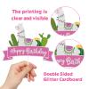 Glitter Llama Cactus Happy Birthday Cake Topper, Mexican Fiesta Theme for Baby Shower or kids Birthday Party Decor Supplies view 3