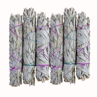 Activate White Sage 6 Pack Bundle - 4 Inches Smudge Sticks Home Spiritual Cleansing Meditation Relaxation Aromatherapy Healing Energy Rituals - Premium California White (6 Pack - 4")