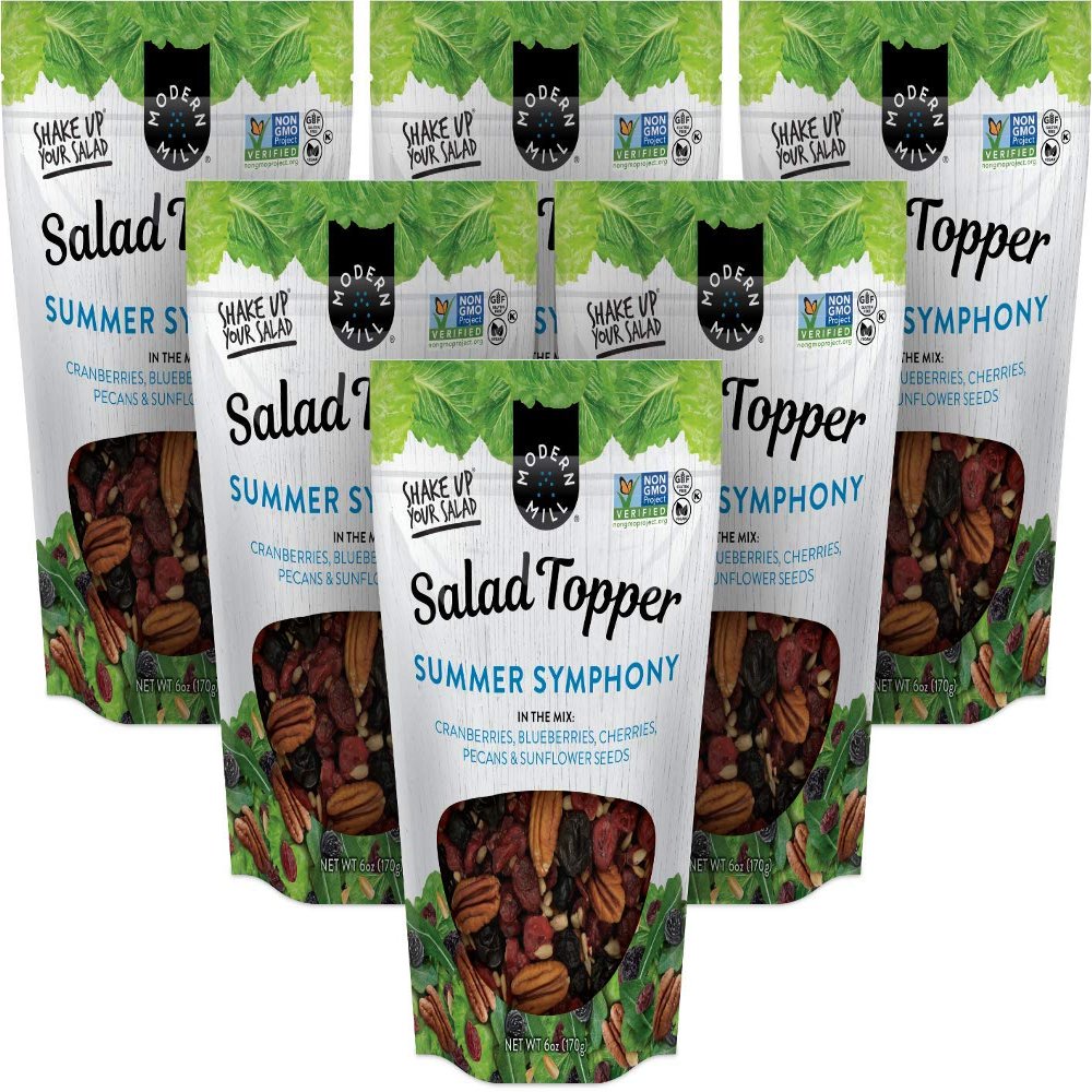 Modern Mill Summer Symphony Salad Topper, Gluten-Free, Non-GMO, Gluten-Free, Vegan, Keto-Friendly, 6oz (Pack of 6)