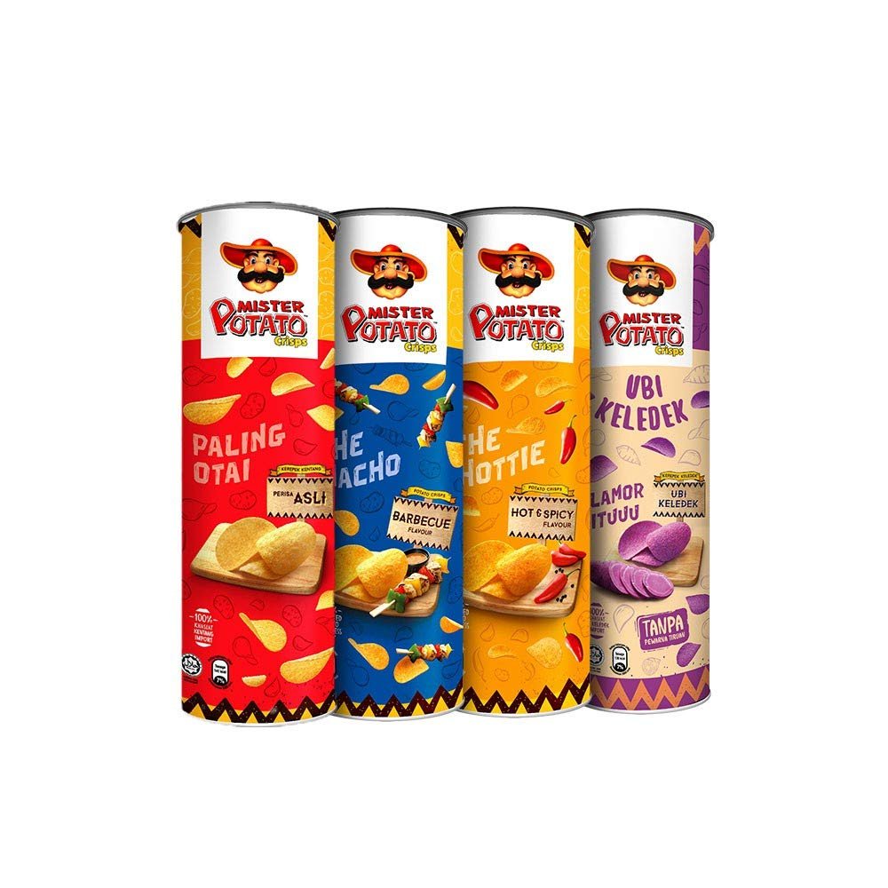 Mister Potato Mix Flavor Potato Crisps 4 X 150g