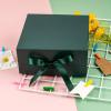 WRAPAHOLIC 2Pcs Green Gift Box with Satin Ribbon, 8x8x4 Inches Collapsible Gift Box with Magnetic Closure for Party, Wedding, Gift Wrap, Bridesmaid Proposal, Storage view 2