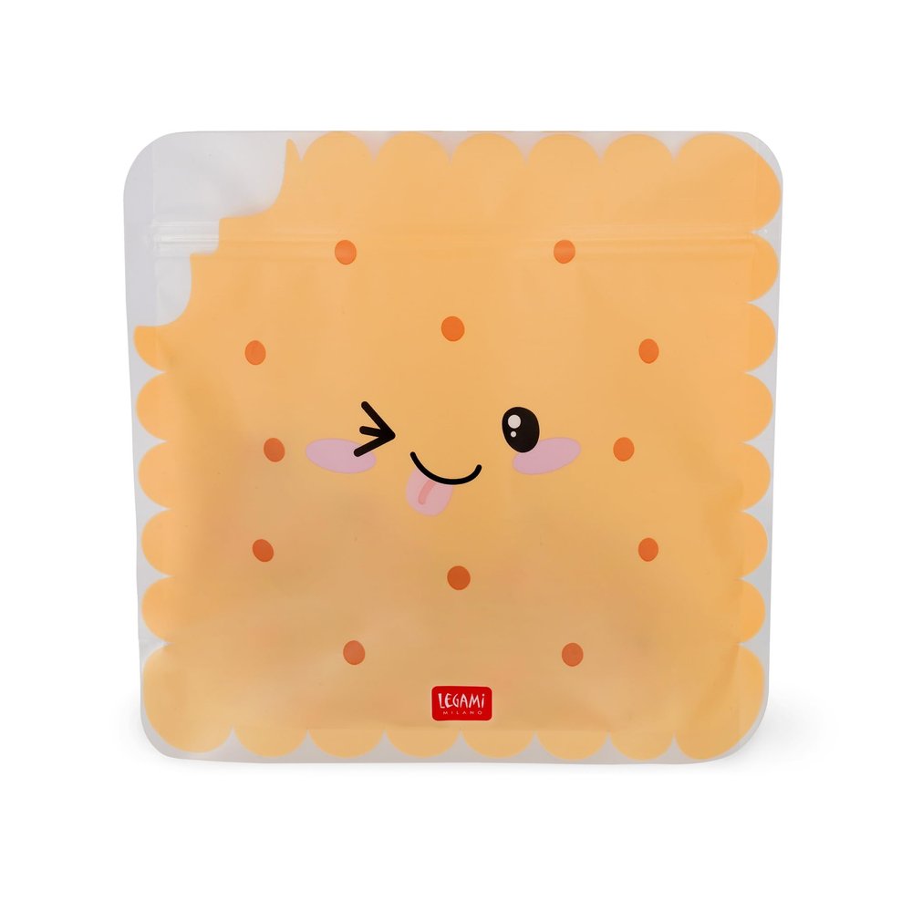 Legami Set of 3 Food Bags, 3 Different Sizes S, M, L, Reusable Pouches, Dishwasher Washable, Practical Snack Bags, Cookies
