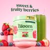Bloom Nutrition Superfood Greens Powder, Digestive Enzymes with Probiotics and Prebiotics, Gut Health, Bloating Relief for Women, Chlorella, Green Juice Mix with Beet Root Powder, 30 SVG, Berry view 2