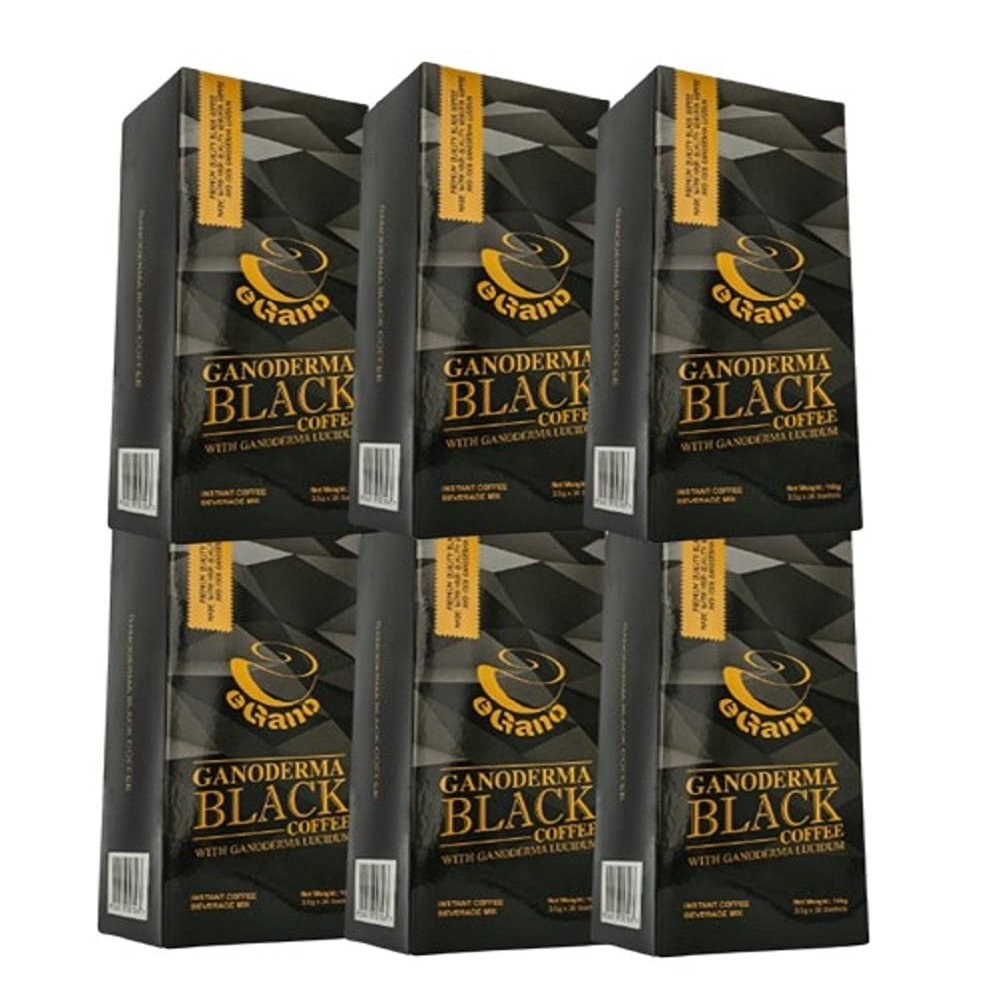 6 Boxes eGano Premium Ganoderma Black Coffee Instant Coffee With Ganoderma Lucidum Extract (3.5g x 30 Sachets/Box)