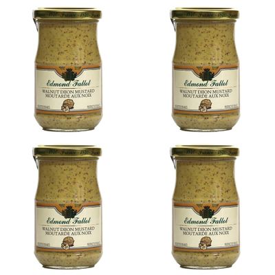 Fallot Walnut Mustard - Dijon Mustard with Nuts 7 oz Jar Pack of 4