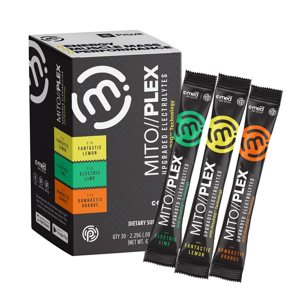 Pruvit MITO//PLEX Citrus Pack Upgraded Electrolytes with MitoP2Q Technology  with Pure Therapeutic Ketones for Bones Growth, Energy Boost, and Immune System