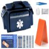 ASA TECHMED EMT First Responder Trauma Bag | Empty Deluxe EMS Shoulder Bag | Pro First Aid Kit Bag with 4 Large Compartments for Emergency Medical Supplies - Includes 280 Bandage Variety Pack (Blue) view 1
