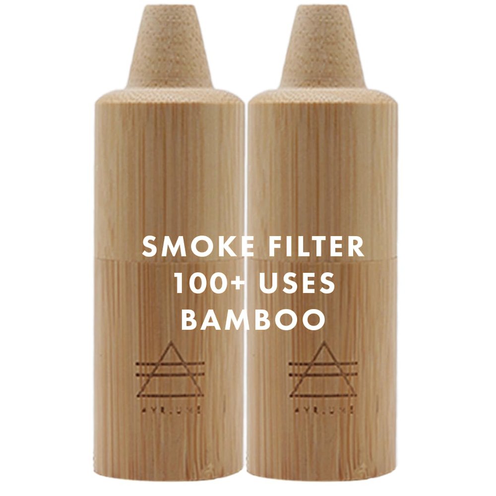 Ayrlume Personal Bamboo Smoke Air Filter 2 Pack - Odor and Smoke Eliminator - Travel Size Compact Filter, Home and Car