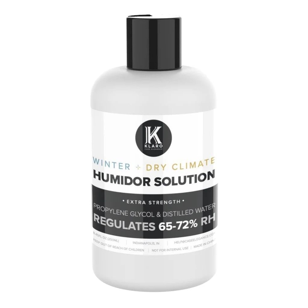 CASE ELEGANCE Winter + Dry Climate Klaro Humidor Solution Single Bottle - Special Formula to Help Maintain Humidity in Winter & Dry Climates 250 ml