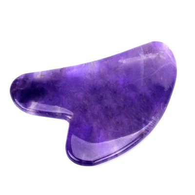 1pc Amethyst Jade Face Neck Back Guasha Board Natural Purple Stone Traditional Scraper