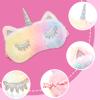 3 Pieces Plush Sleeping Eye Cover Bunny Cat Blindfold Cover Unicorn Sleeping Eye Shade Soft Funny for Kids Girls and Adult Travel (Unicorn Style) view 2