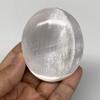 113 Grams, 2.5"x2.1"x1.2", Natural Untreated Selenite Palm-Stone Crystal, palmstone, Reiki Energy, Collectible, Handmade, Home Decor, B11878 view 2