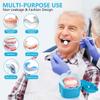 KISEER 2 Pack Colors Denture Bath Case Cup Box Holder Storage Soak Container with Strainer Basket for Travel Cleaning (White and Light Blue) view 4