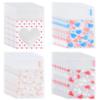 Bskifnn 400PCS Valentine Cellophane Bags Love Heart Printed Self Adhesive Cookie Treat Bags Gift Bags for Valentine's Day Party Supplies 4 Styles Valentine's Day Mother's Day view 1