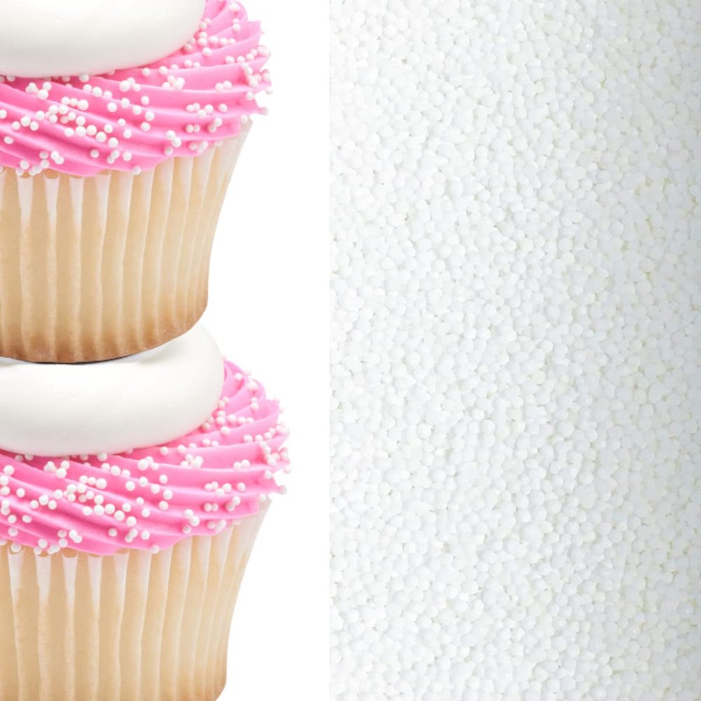 Sprinkle Deco Off White Nonpareils Bake In Sprinkle On Mini Pearls Confetti Sprinkles Toppings For Cake Cookie Cupcake Icecream Donut 6oz Bag