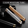 Cigar Tube Black Aluminum Single Cigar Travel Airtight Cigar Case,Gold view 2