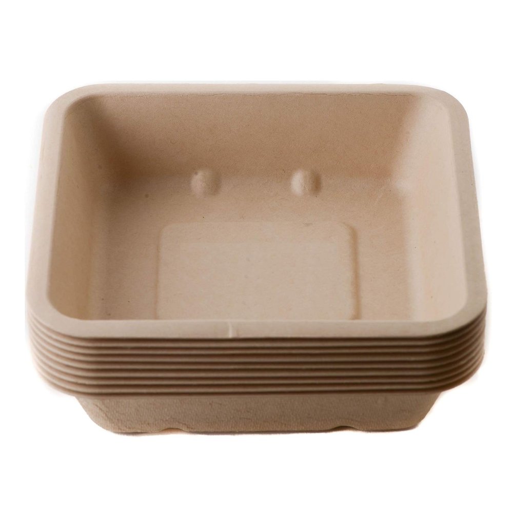 EcoQuality [50 PACK 16oz Disposable Rectangular Container Take Out Food Tray - Natural Sugarcane Bagasse Bowl Bamboo Fibers Sturdy Compostable Eco Friendly Environmental Paper Alternative
