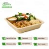 EcoQuality [50 PACK 16oz Disposable Rectangular Container Take Out Food Tray - Natural Sugarcane Bagasse Bowl Bamboo Fibers Sturdy Compostable Eco Friendly Environmental Paper Alternative view 2