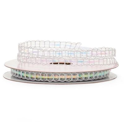 1/4" X 10 Yards Metallic Chain Link Wired Ribbon - Iridescent