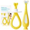 Frida Baby Grow-with-Me Training Toothbrush Set, Infant Baby Tooth brush & Toddler Toothbrush 6-18 Months, Soft Silicone Bristles, BPA-Free Oral Care for Sensitive Gums, Yellow view 1