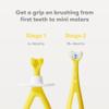 Frida Baby Grow-with-Me Training Toothbrush Set, Infant Baby Tooth brush & Toddler Toothbrush 6-18 Months, Soft Silicone Bristles, BPA-Free Oral Care for Sensitive Gums, Yellow view 2